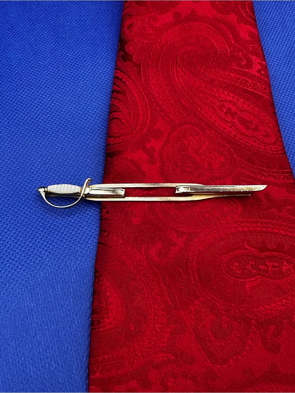 Swank Gold Tone Sword Tie Bar - MbTDdW1